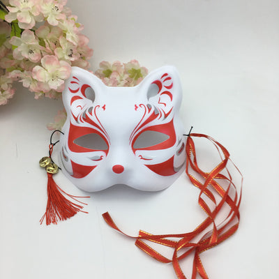 Máscara Japonesa Pintada de Zorro y Gato Estilo Antiguo - Image 7