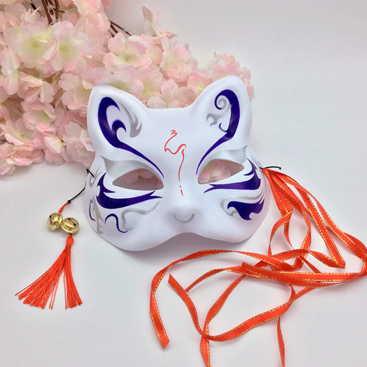 Máscara Japonesa Pintada de Zorro y Gato Estilo Antiguo - Image 8