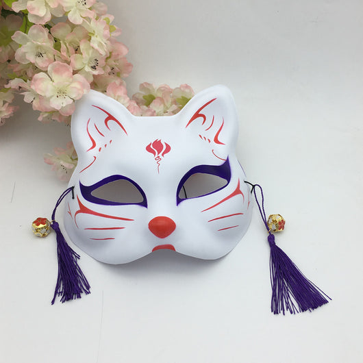 Máscara Japonesa Pintada de Zorro y Gato Estilo Antiguo - Image 13
