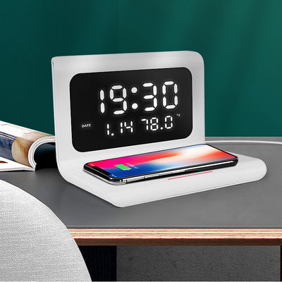 Reloj Despertador con Cargador Inalámbrico 10W, Calendario Perpetuo y Monitor de Temperatura - Image 9