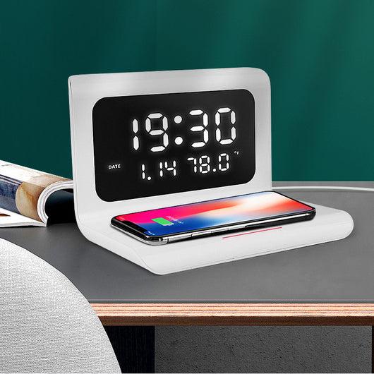 Reloj Despertador con Cargador Inalámbrico 10W, Calendario Perpetuo y Monitor de Temperatura - Image 9