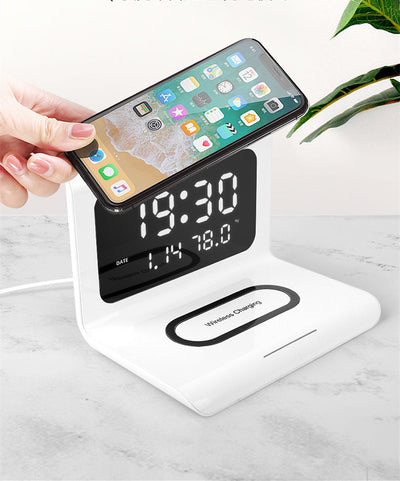 Reloj Despertador con Cargador Inalámbrico 10W, Calendario Perpetuo y Monitor de Temperatura - Image 3