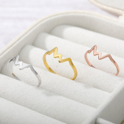 Anillo de Acero Inoxidable con Electrocardiograma para Mujer - Image 9