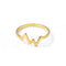 Electrocardiogram Stainless Steel Ring Women Dorado