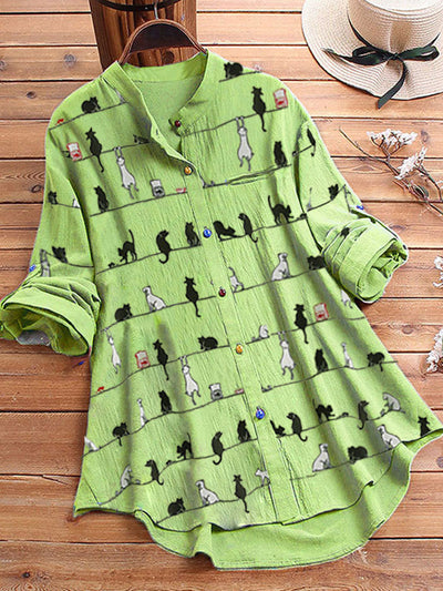 Camisa Larga con Botones Estampados en Colores - Image 5