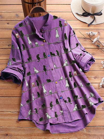 Camisa Larga con Botones Estampados en Colores - Image 6