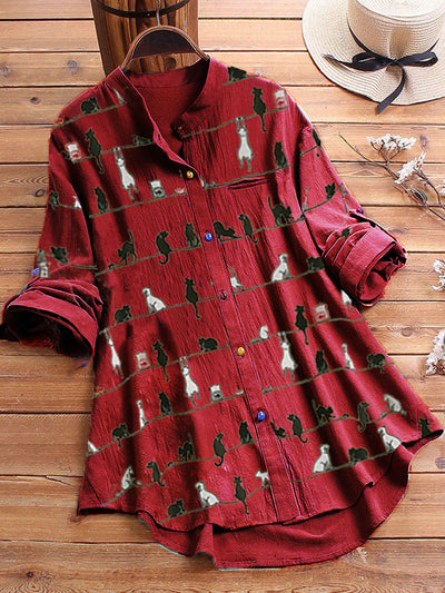 Camisa Larga con Botones Estampados en Colores - Image 7