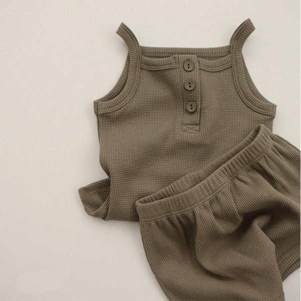 Conjunto de Camiseta y Calzón Infantil sin Mangas para Verano
