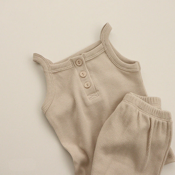 Conjunto de Camiseta y Calzón Infantil sin Mangas para Verano