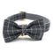 Collar para Perro a Cuadros Gris con Botón Dorado de Moda