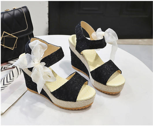 Sandalias de Tacón Cuña Alto Versátil con Listón para Mujer - Image 9
