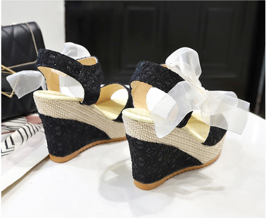 Sandalias de Tacón Cuña Alto Versátil con Listón para Mujer - Image 10