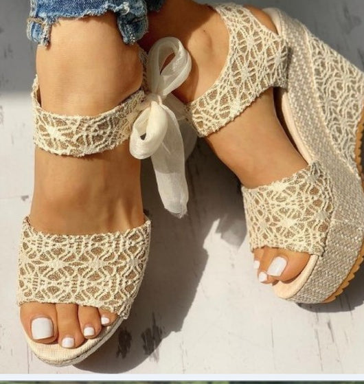 Sandalias de Tacón Cuña Alto Versátil con Listón para Mujer - Image 11