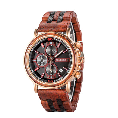 Reloj de Cuarzo Luminoso Artesanal en Madera Resistente al Agua para Hombre - Image 7