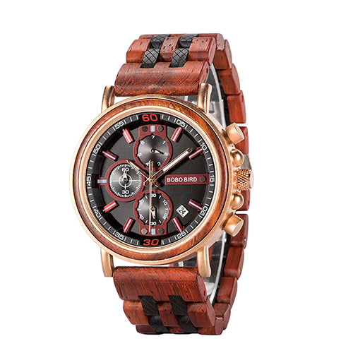 Reloj de Cuarzo Luminoso Artesanal en Madera Resistente al Agua para Hombre - Image 7