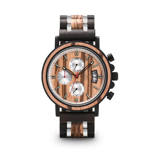Reloj de Cuarzo Luminoso Artesanal en Madera Resistente al Agua para Hombre - Image 9