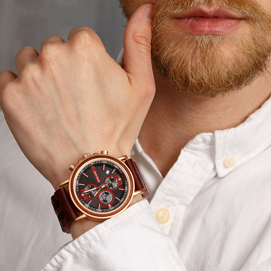 Reloj de Cuarzo Luminoso Artesanal en Madera Resistente al Agua para Hombre - Image 5