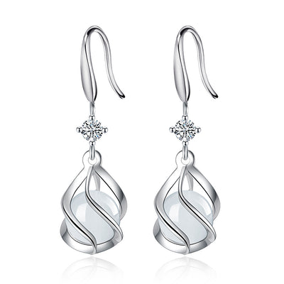 Aretes de Ópalo Vintage - Diseño Clásico de Largo Medio - Image 3