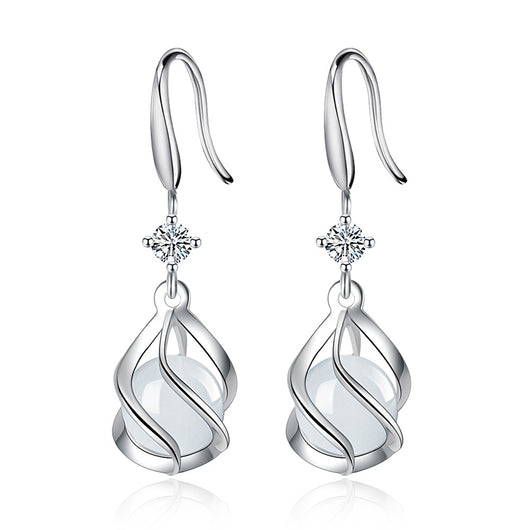 Aretes de Ópalo Vintage - Diseño Clásico de Largo Medio - Image 3