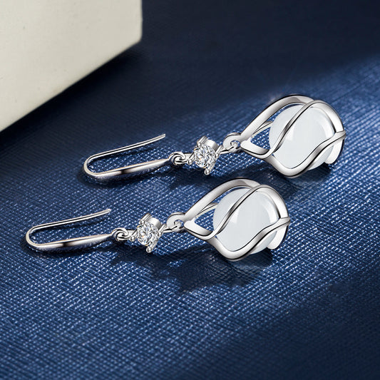 Aretes de Ópalo Vintage - Diseño Clásico de Largo Medio - Image 2