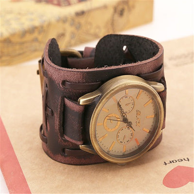 Reloj de Pulsera Retro Punk para Hombre - Correa de Cuero Genuino - Image 9