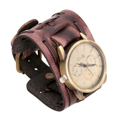 Reloj de Pulsera Retro Punk para Hombre - Correa de Cuero Genuino - Image 7