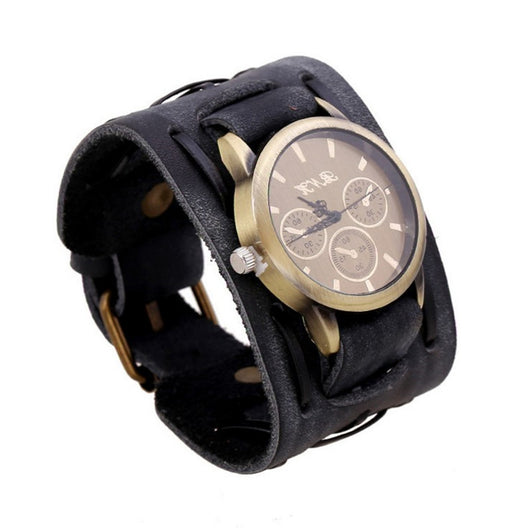 Reloj de Pulsera Retro Punk para Hombre - Correa de Cuero Genuino - Image 8