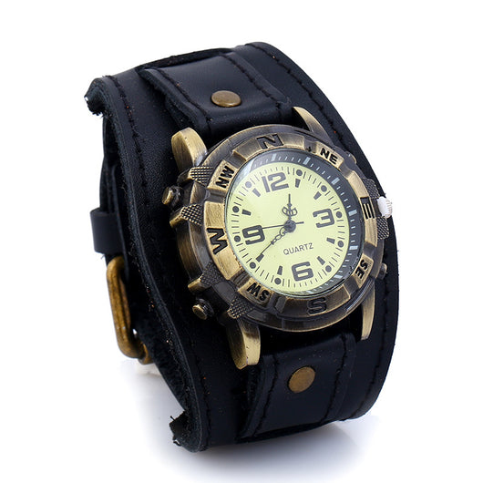 Reloj Pulsera Cuero Punk Retro para Hombre - Estilo Europeo Americano - Image 9