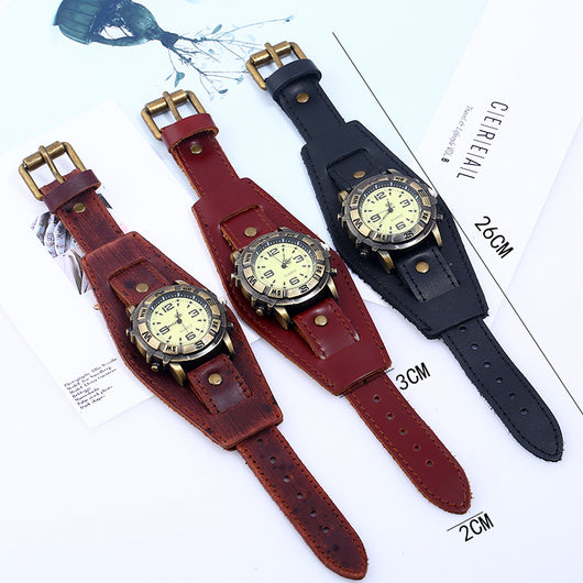 Reloj Pulsera Cuero Punk Retro para Hombre - Estilo Europeo Americano - Image 10