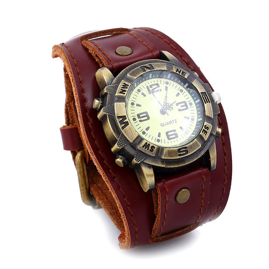 Reloj Pulsera Cuero Punk Retro para Hombre - Estilo Europeo Americano - Image 2