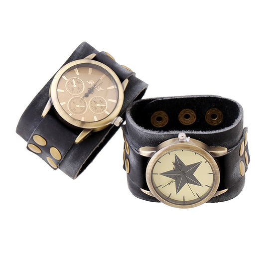 Reloj Pulsera de Cuero Ancho Vintage - Image 7