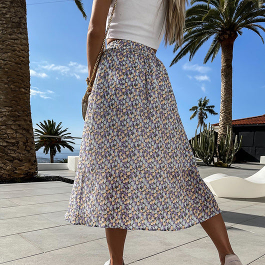 Falda Midi A-Line Estampado Floral para Mujer - Cintura Alta - Image 3