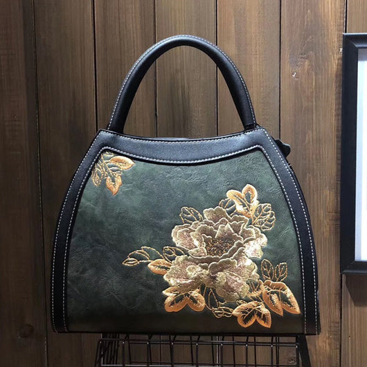 Bolso de Lujo con Bordado Chino - Cartera de Cuero PU Gran Capacidad - Image 3