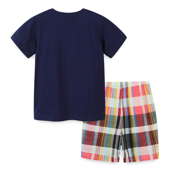 Traje Infantil de Punto de Algodón con Diseño Cartoon - Conjunto de Dos Piezas