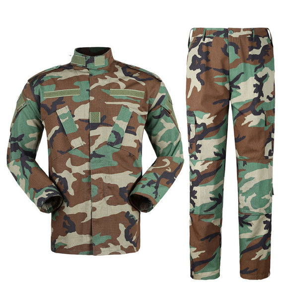 Conjunto de 10 Uniformes Militares Camuflaje Madera para Hombre - Stock Disponible