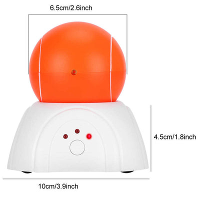 Green and white auto-rotating laser cat toy with a tennis ball design, featuring slow, fast, and random modes. - Image 8