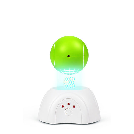 Green and white auto-rotating laser cat toy with a tennis ball design, featuring slow, fast, and random modes. - Image 5