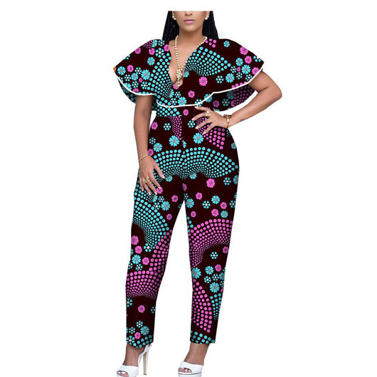 Jumpsuit Étnico Africano Batik Algodón Talla Grande - Image 9
