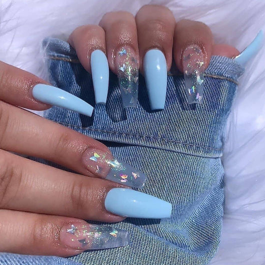 Polvo Láser Mariposa Azul Cielo para Uñas - Efecto Espejo - Image 6