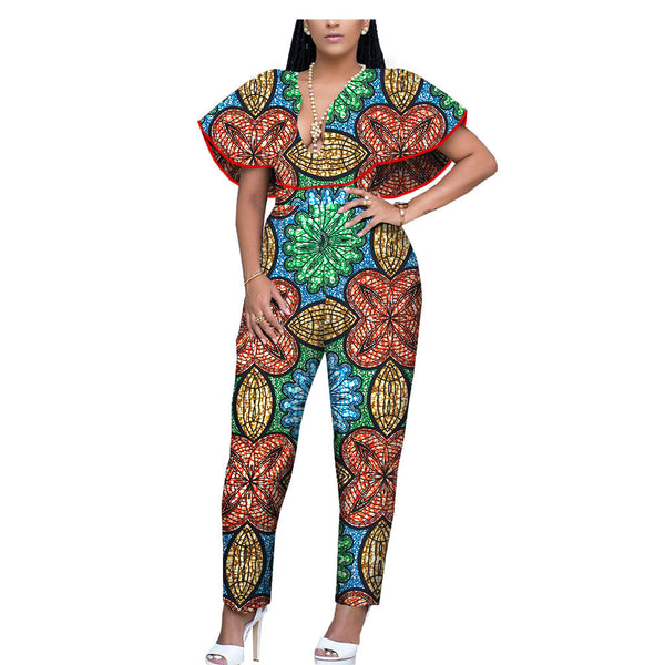 Jumpsuit Étnico Africano Batik Algodón Talla Grande