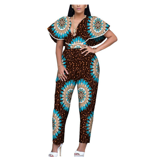Jumpsuit Étnico Africano Batik Algodón Talla Grande - Image 4