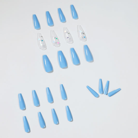 Polvo Láser Mariposa Azul Cielo para Uñas - Efecto Espejo - Image 2
