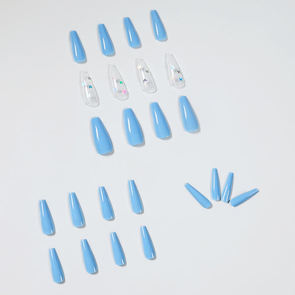 Polvo Láser Mariposa Azul Cielo para Uñas - Efecto Espejo
