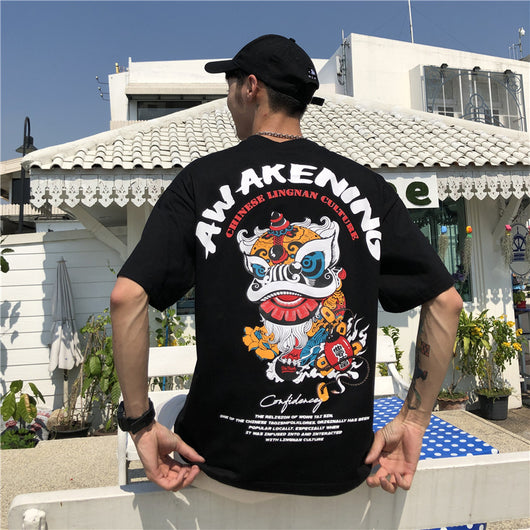 Camiseta Hombre Estilo Harajuku Suelta Manga Corta Moda Urbana - Image 11