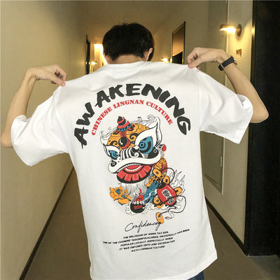 Camiseta Hombre Estilo Harajuku Suelta Manga Corta Moda Urbana - Image 6