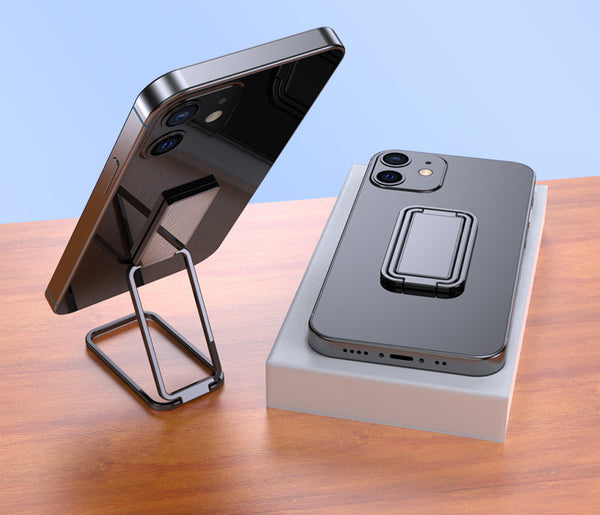 Soporte Metálico Plegable para Teléfono y Tablet con Anillo Adhesivo