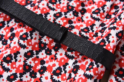 Vestido Camisero Floral con Cinturón Escote V - Image 12