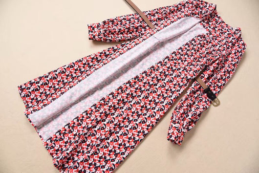 Vestido Camisero Floral con Cinturón Escote V - Image 15