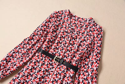 Vestido Camisero Floral con Cinturón Escote V - Image 18