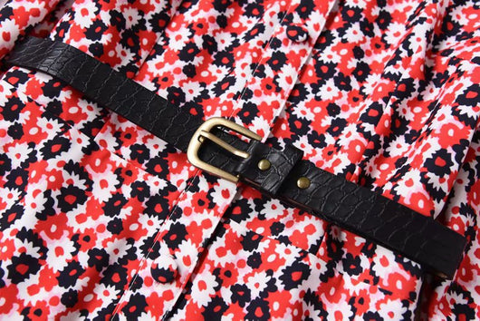Vestido Camisero Floral con Cinturón Escote V - Image 20